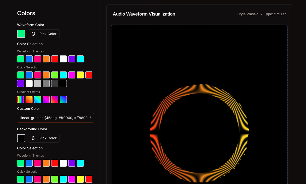 Neon Audio Waveform Style